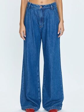 Pistola Wide Leg High-Rise Blue Jeans
